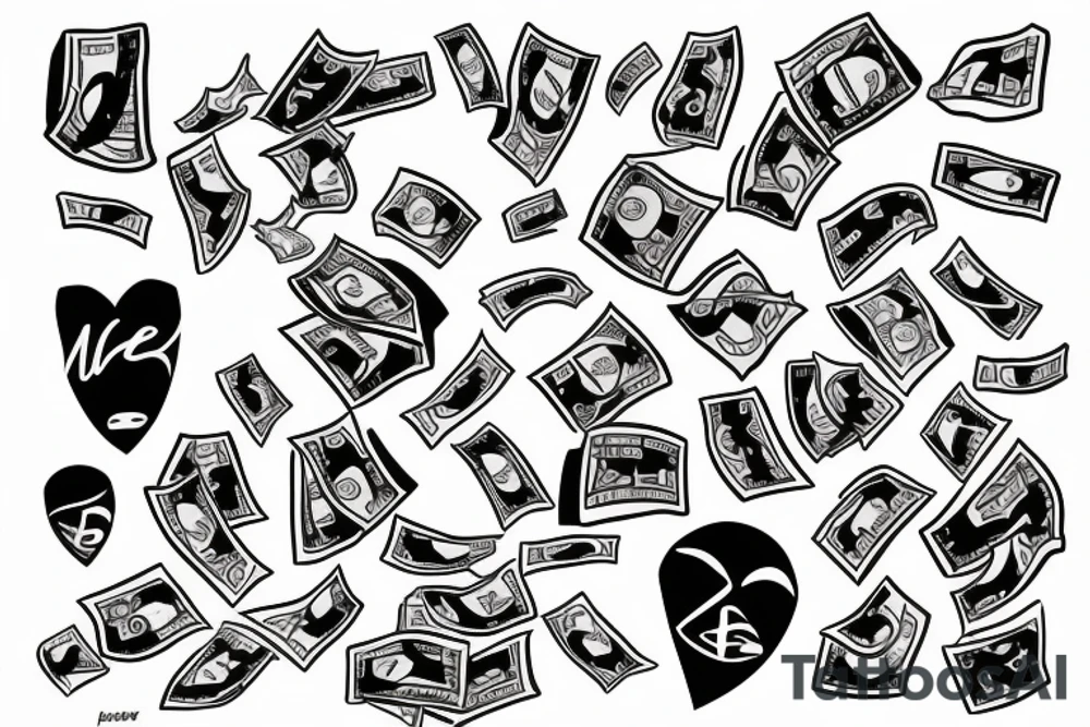 i love money and will spend my life chasing it tattoo idea