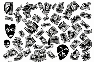 i love money and will spend my life chasing it tattoo idea