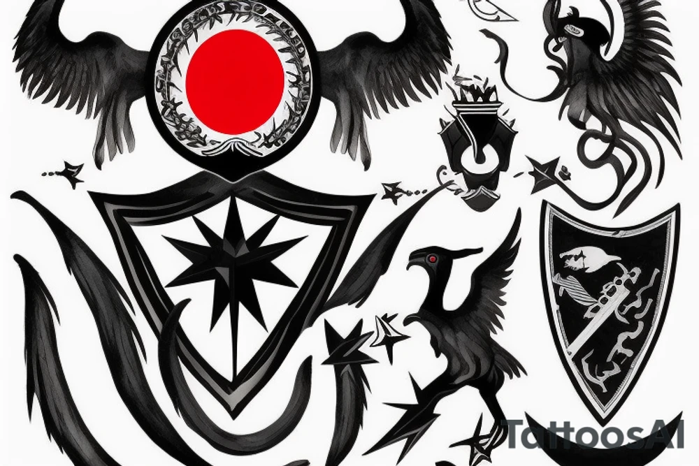 Albanian flag with skenderbeu tattoo idea