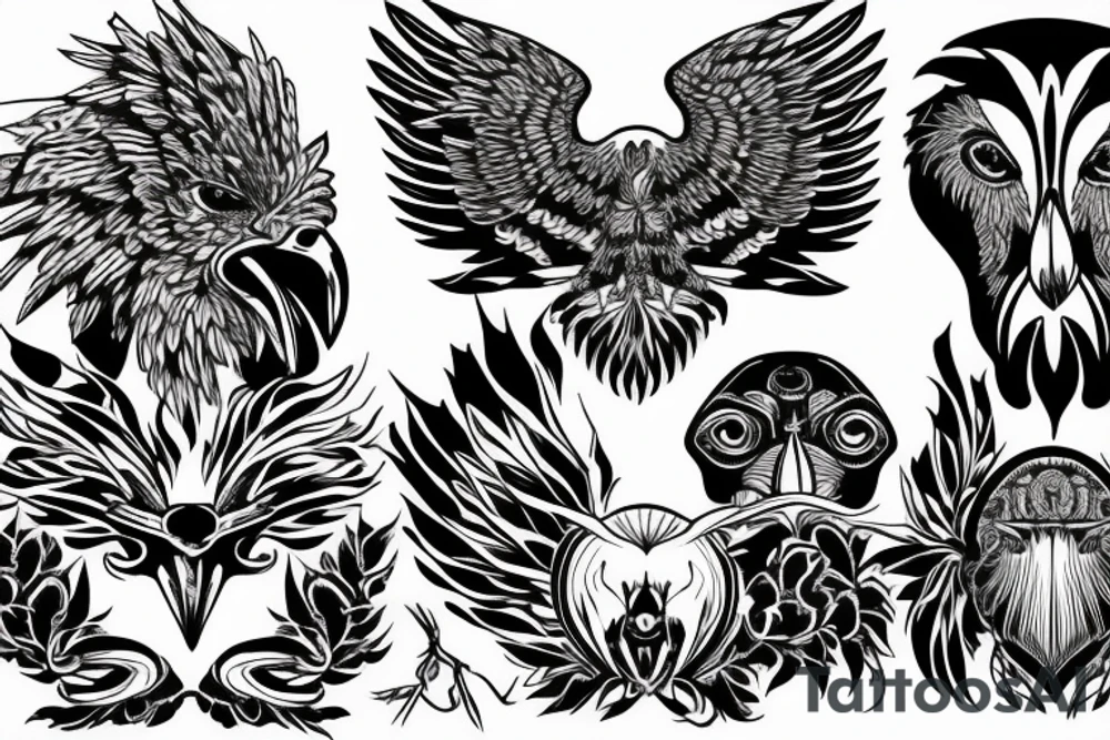 Eagle with two heads tattoo idea