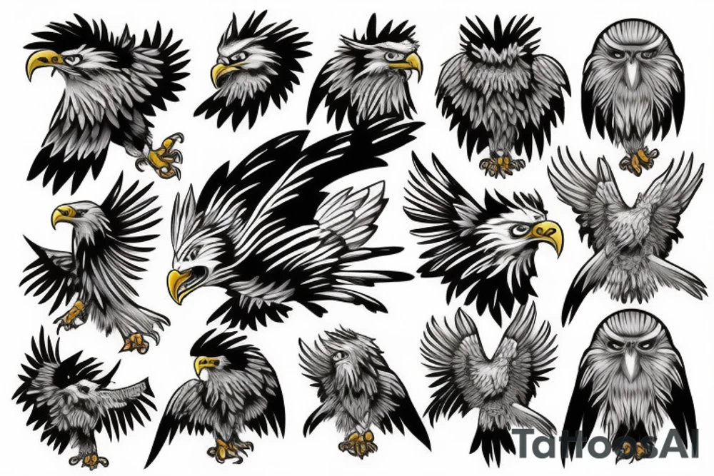 Scary Eagle tattoo idea