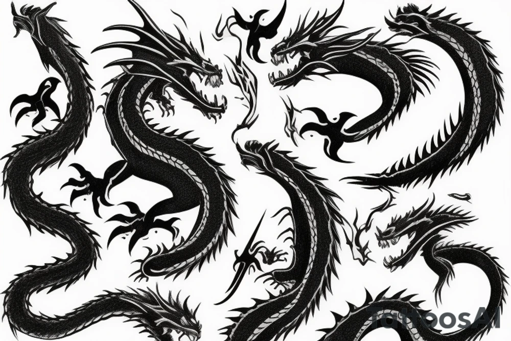 Dragon fire tattoo idea