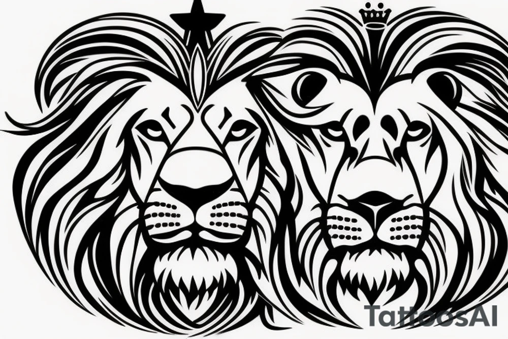 Lion with crown tattoo idea