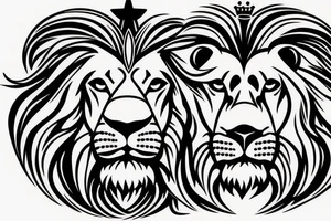 Lion with crown tattoo idea