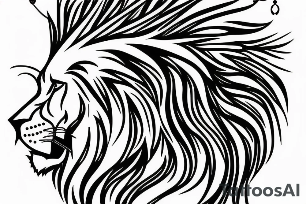 Lion with crown tattoo idea