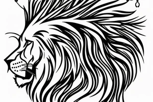 Lion with crown tattoo idea