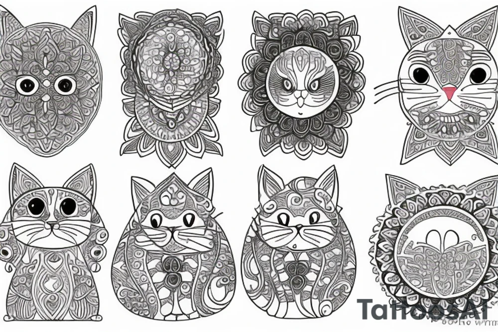 CAT Mandala tattoo idea
