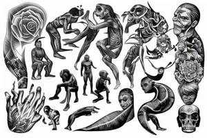 Human evolution from big bang to be human tattoo idea