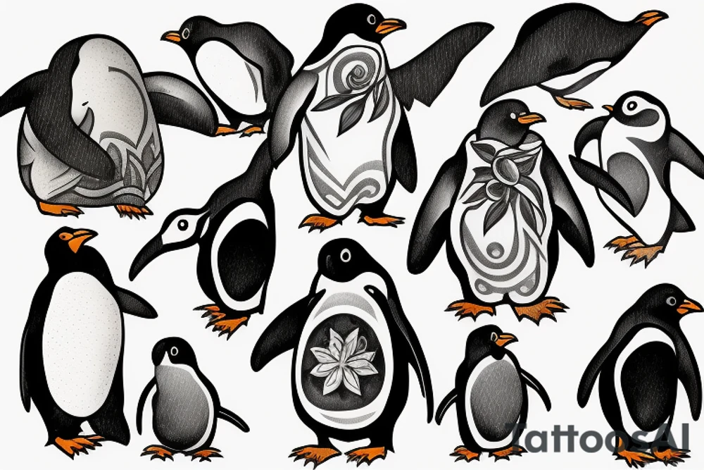 Stoned penguin tattoo idea