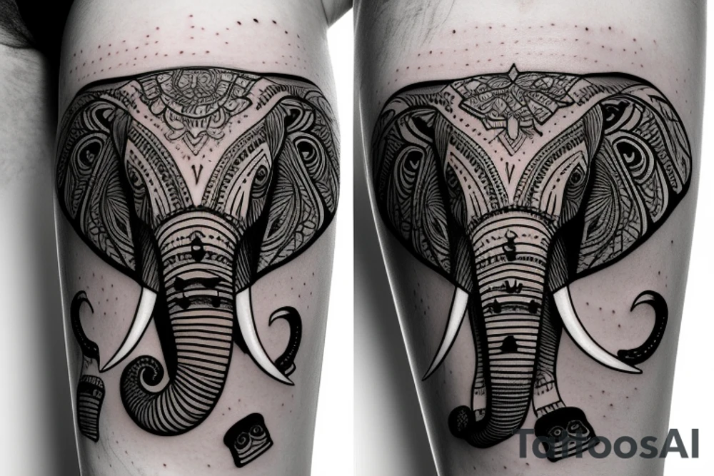 Stoned elephant tattoo idea