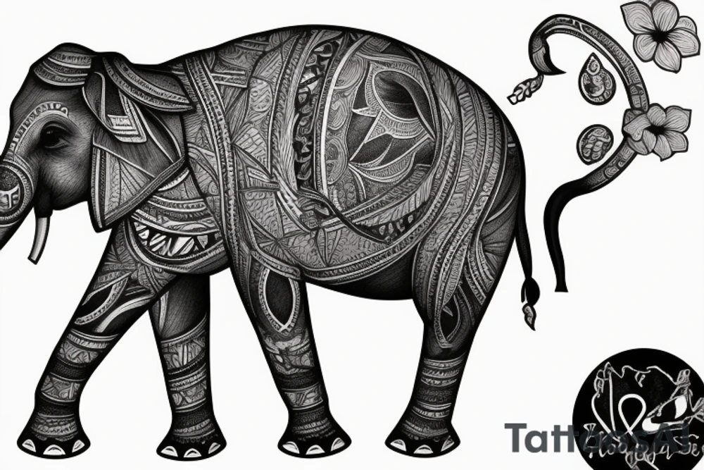 Stoned elephant tattoo idea