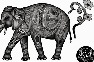 Stoned elephant tattoo idea