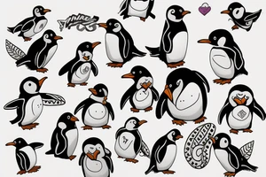 Stoned penguin high happy tattoo idea