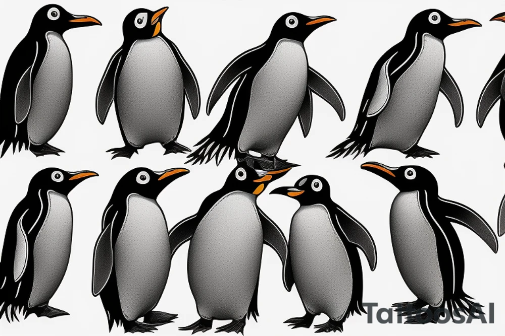Stoned penguin high happy tattoo idea