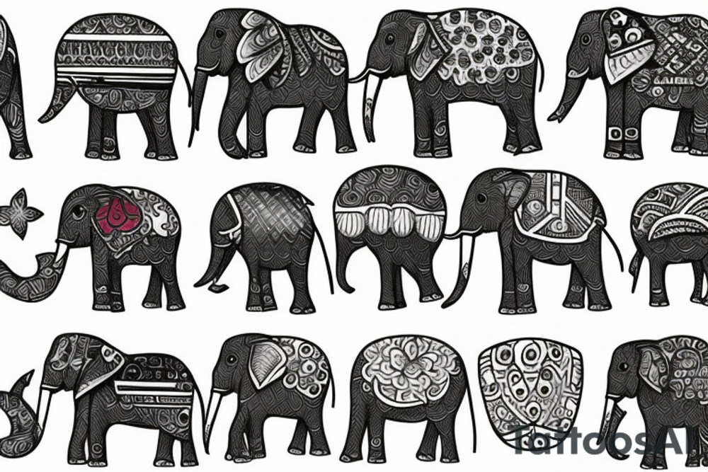 Elephant rolling joint tattoo idea
