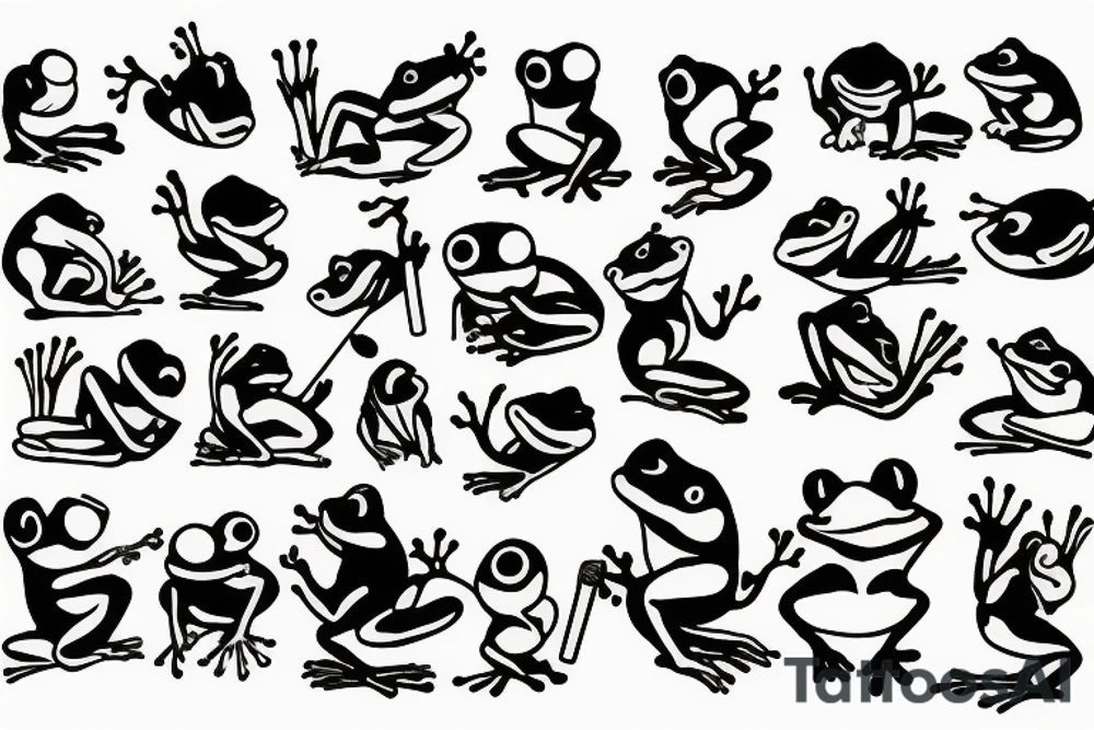 frog smoking a cigarette tattoo idea