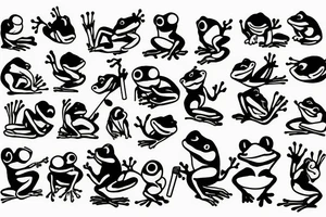 frog smoking a cigarette tattoo idea