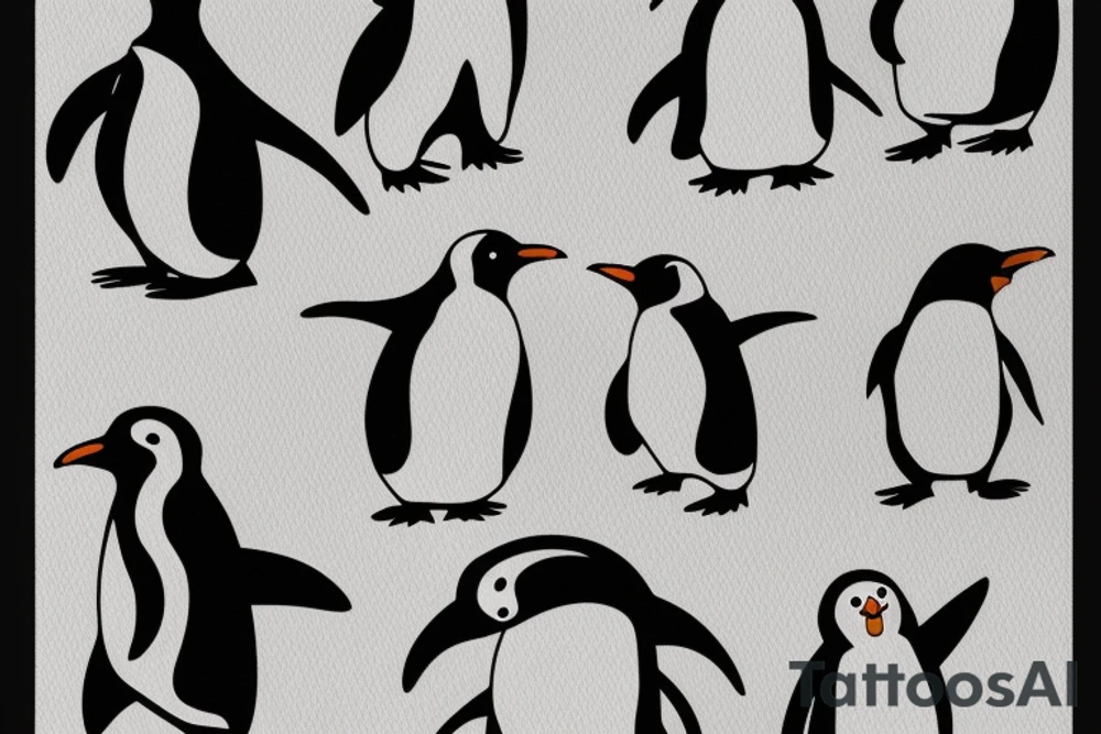 penguin smoking high happy tattoo idea