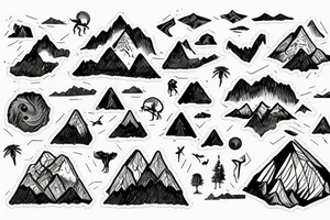 Montains, dinossauro, tree tattoo idea