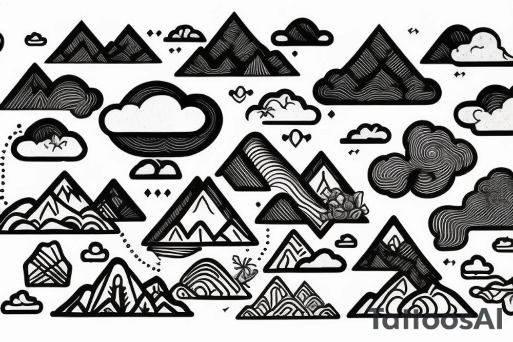 Cloud,  mountain , jungle tattoo idea