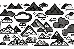 Cloud,  mountain , jungle tattoo idea