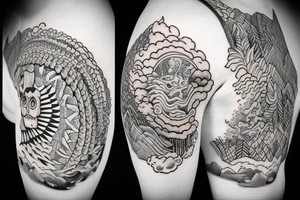 Cloud,  mountain , jungle tattoo idea