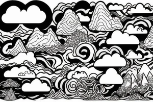Cloud,  mountain , jungle tattoo idea