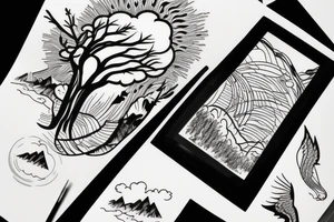 Cloud,  mountain , jungle tattoo idea