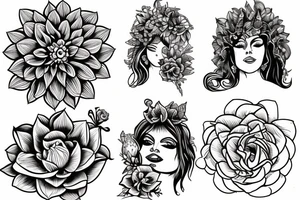gypsy and dahlias tattoo idea