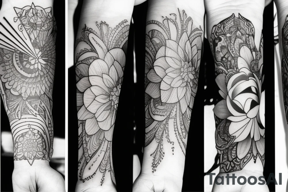 gypsy and dahlias tattoo idea