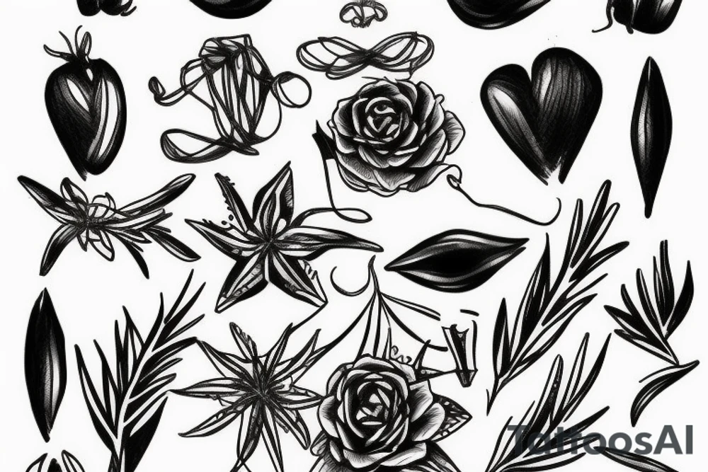 Rosemary strand barb wire tattoo idea