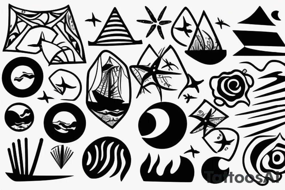 sunset, beach tattoo idea