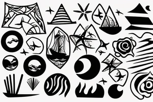 sunset, beach tattoo idea