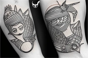 Astronaut on a flamingo pool float tattoo idea