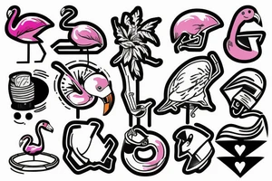 Astronaut on a flamingo pool float tattoo idea