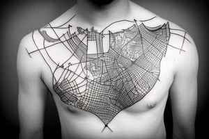 Shoulder tattoo map tattoo idea