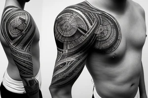 Shoulder tattoo map tattoo idea