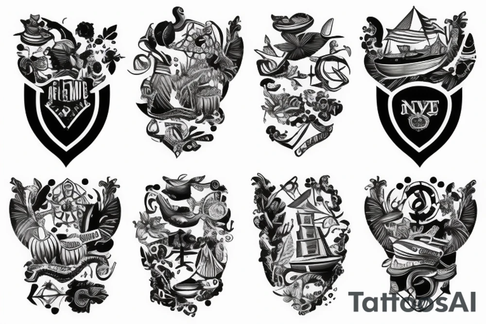 Shoulder tattoo nautical map tattoo idea