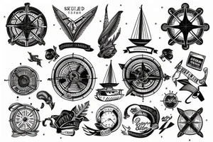 Shoulder tattoo nautical map tattoo idea