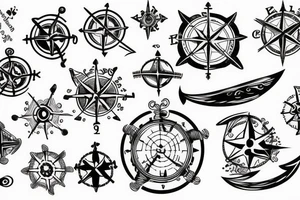 Shoulder tattoo nautical map tattoo idea