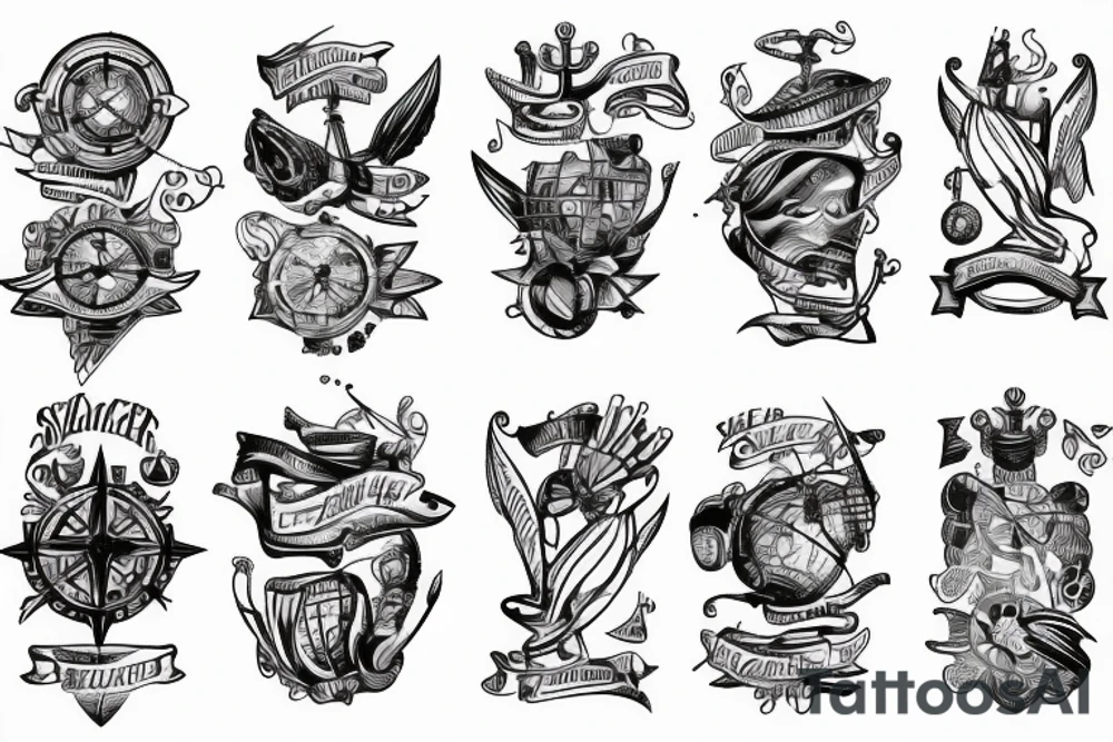 Shoulder tattoo nautical map tattoo idea