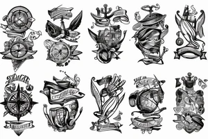 Shoulder tattoo nautical map tattoo idea