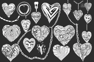 Heart tied loosely with chains tattoo idea