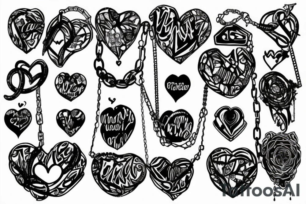 Heart tied loosely with chains tattoo idea