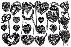 Heart tied loosely with chains tattoo idea