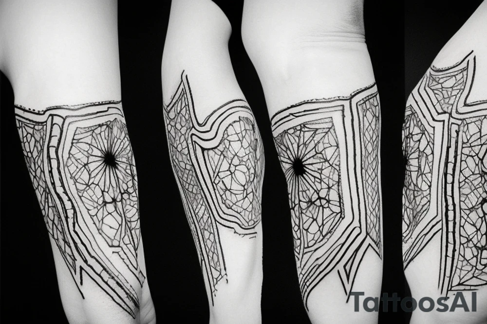 Cracks on tricep tattoo idea