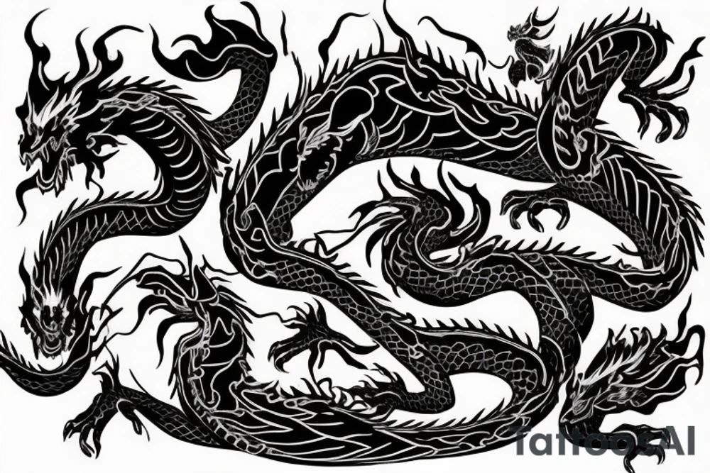 neon dragon anime tattoo idea