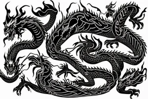 neon dragon anime tattoo idea