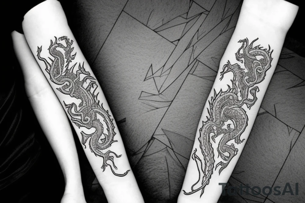 neon dragon anime tattoo idea
