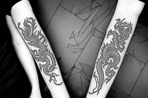 neon dragon anime tattoo idea